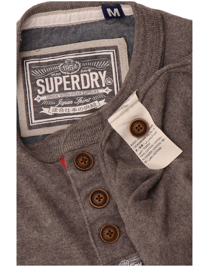 Superdry Hombre Top Manga Larga Algodón Gris Medio
