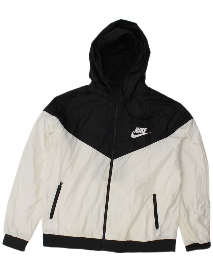 NIKE Hombre Chándal con capucha Top Jacket XL Blanco Colorblock Poliéster