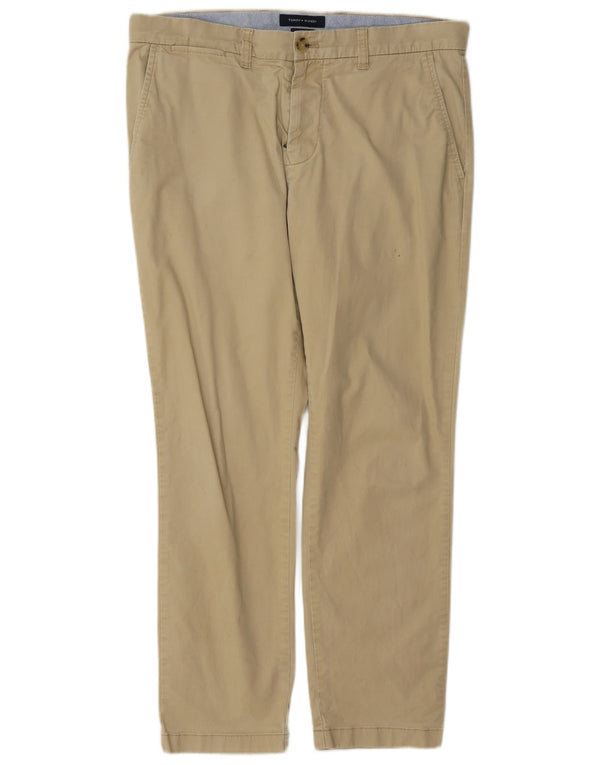 Tommy Hilfiger Pantalones chinos ajustados para hombre W34 L30 Algodón beige