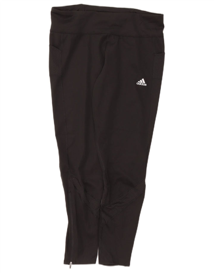 ADIDAS Mujer Aeroready Leggings UK 16/18 Grande Negro Poliéster