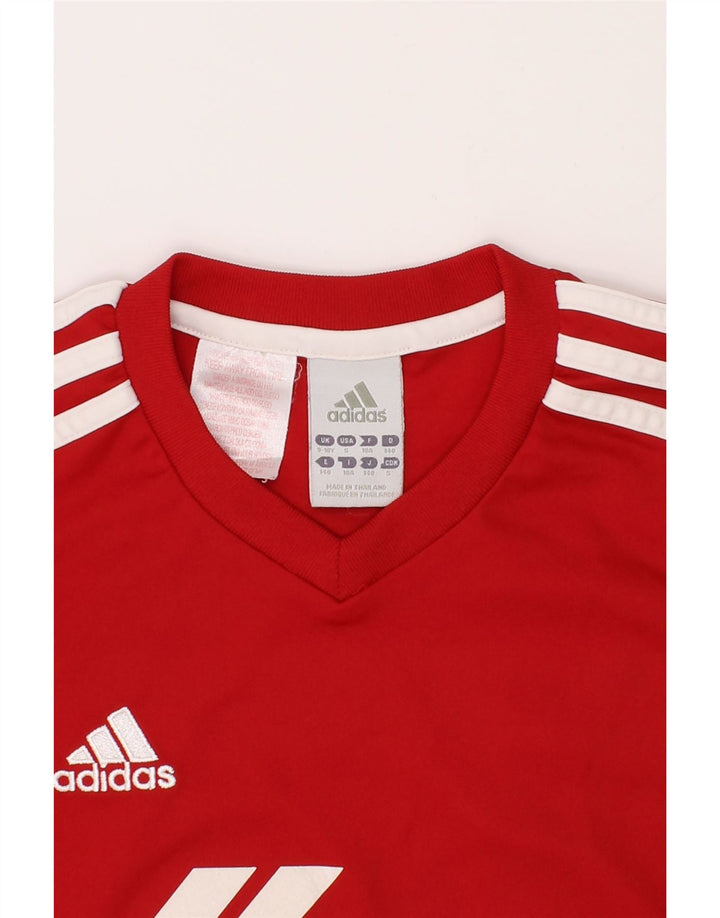 ADIDAS Boys Graphic T-Shirt Top 9-10 Years Red Polyester Vintage Adidas and Second-Hand Adidas from Messina Hembry 