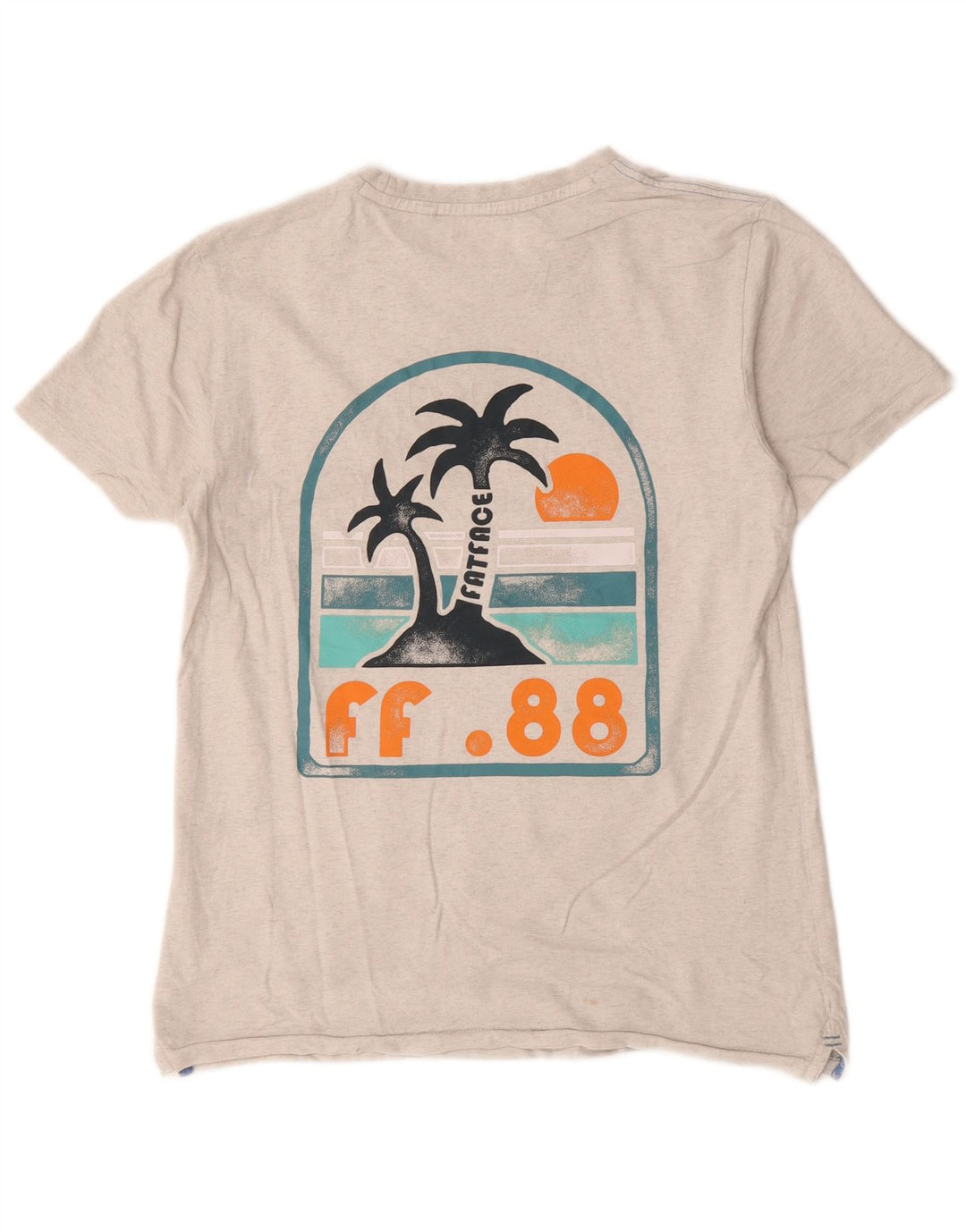 Camiseta con estampado gráfico de Fat Face para hombre, talla pequeña, gris