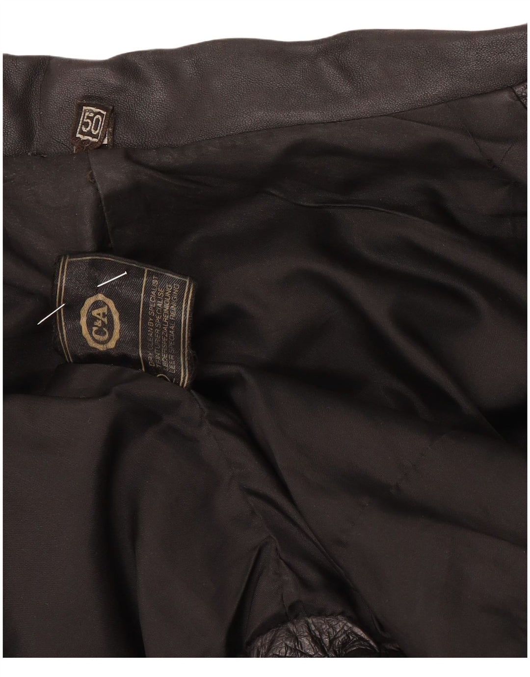 C & A Chaqueta de cuero holgada para hombre EU 50 Cuero negro grande