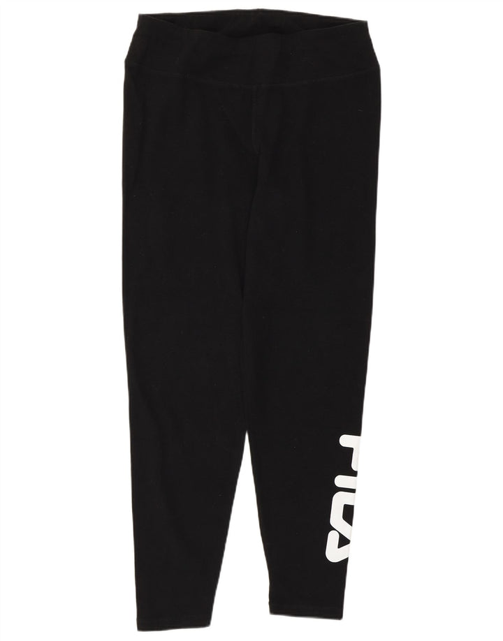 FILA Leggings gráficos para mujer Reino Unido 14 Algodón negro mediano
