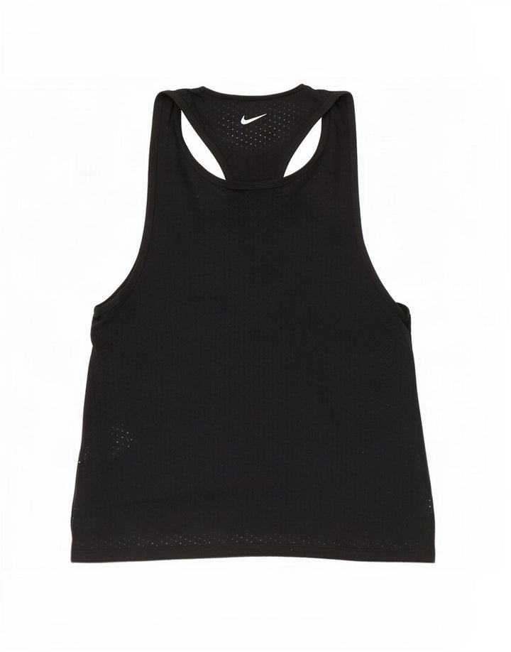 Nike Mujer Dri Fit Chaleco Top UK 10 Pequeño Poliéster Negro
