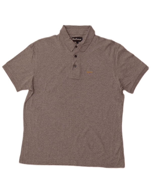 BARBOUR Polo para hombre de algodón moteado gris grande
