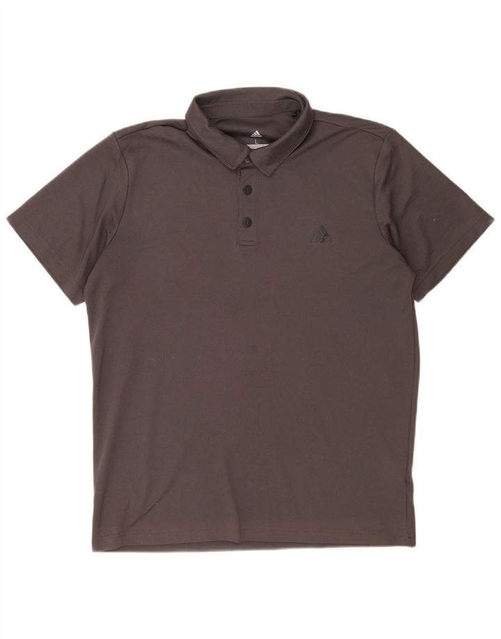 Polo ADIDAS Climalite para hombre poliéster gris grande