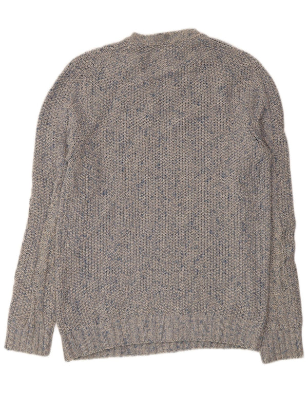 MASSIMO DUTTI Jersey De Cuello Redondo Hombre Large Lana Moteada Azul