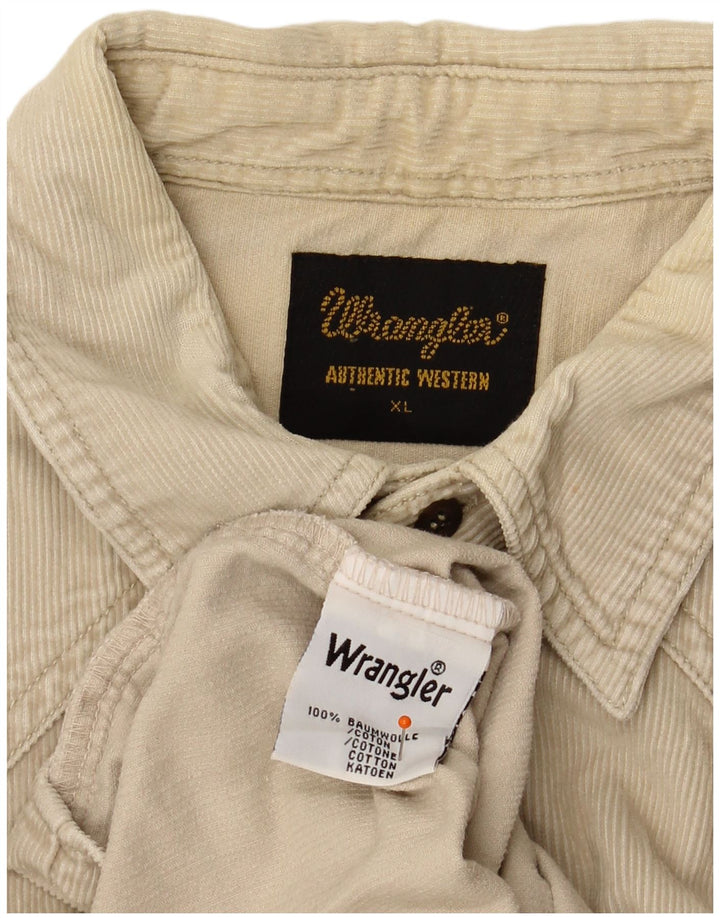 WRANGLER Camisa de pana occidental para hombre XL Algodón beige