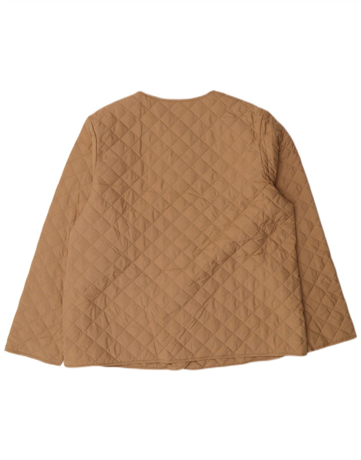 MARKS & SPENCER Chaqueta acolchada para mujer UK 40 Grande Poliéster beige