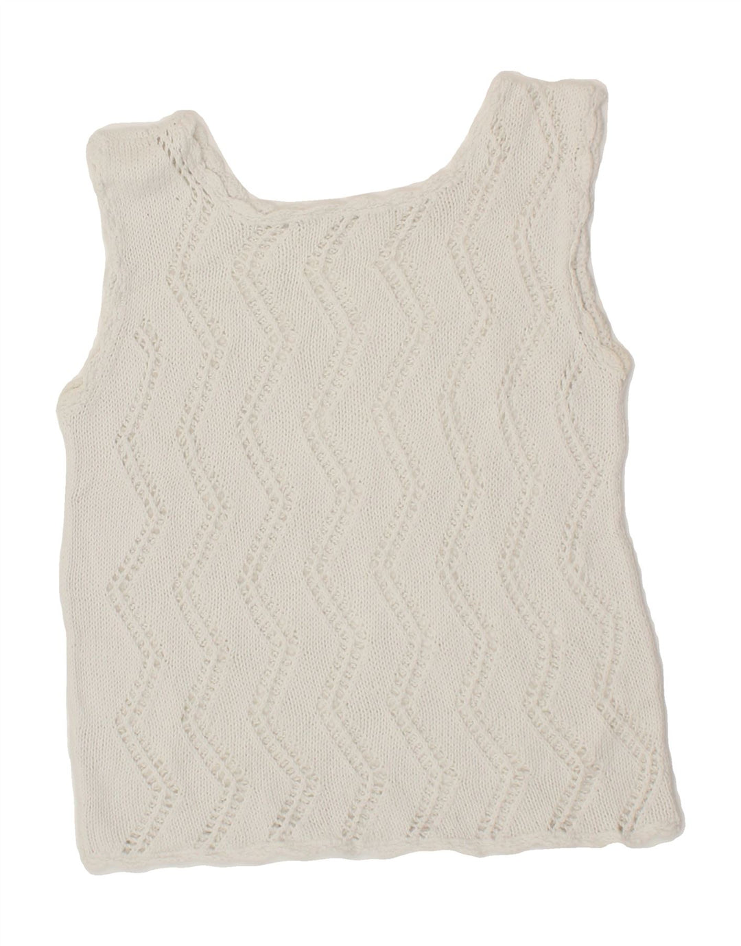 VINTAGE Womens Crop Vest Tank Top UK 12 Medium White Vintage Vintage and Second-Hand Vintage from Messina Hembry 
