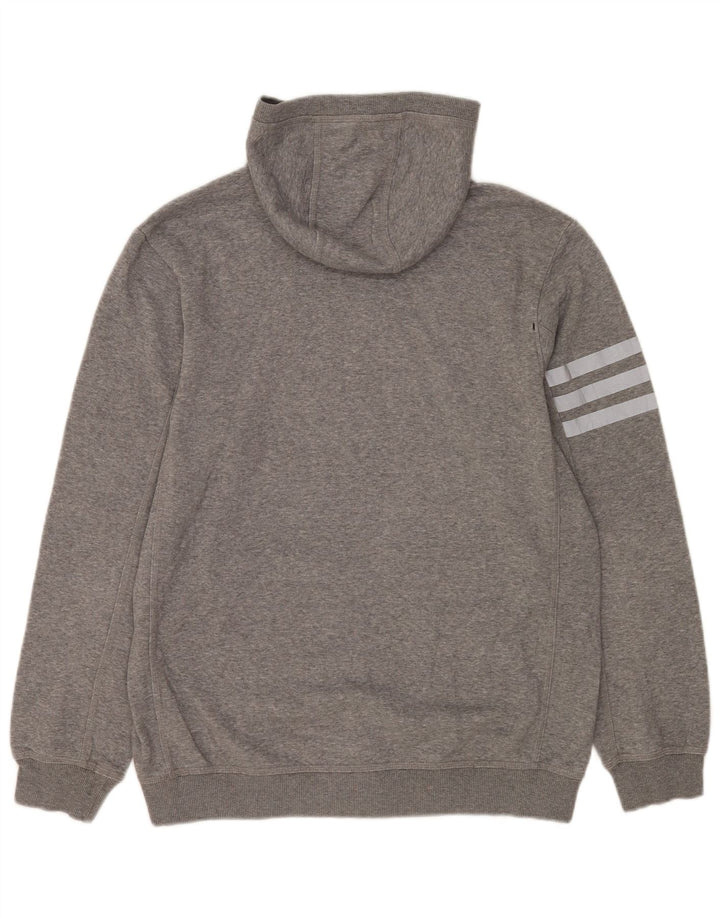 Adidas Hombre Sudadera Con Capucha Jumper Gris Medio Algodón Moteado
