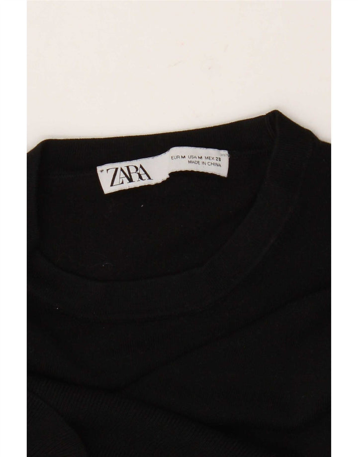 Zara - Jersey de cuello redondo para mujer, talla 40, talla M, color negro