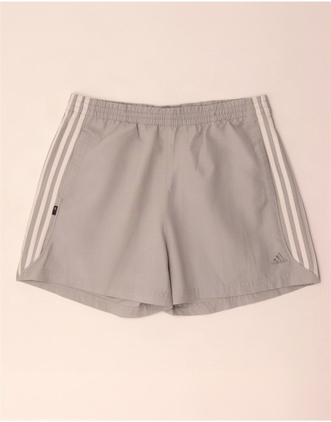 Adidas - Pantalones cortos deportivos para hombre, poliéster gris grande