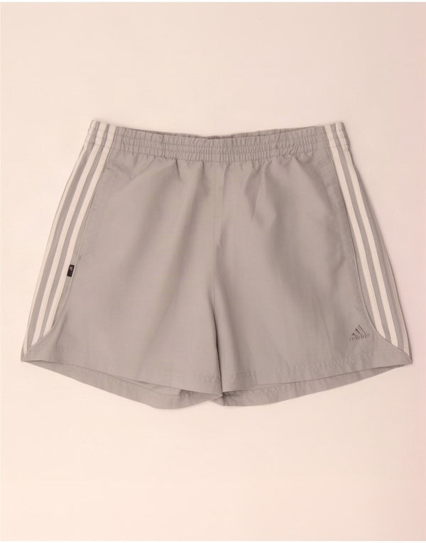 Adidas - Pantalones cortos deportivos para hombre, poliéster gris grande