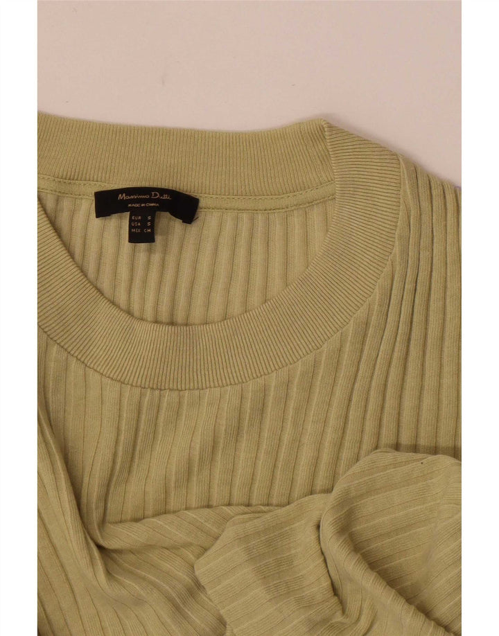 Massimo Dutti Top Mujer Manga Larga UK 8 Small Caqui