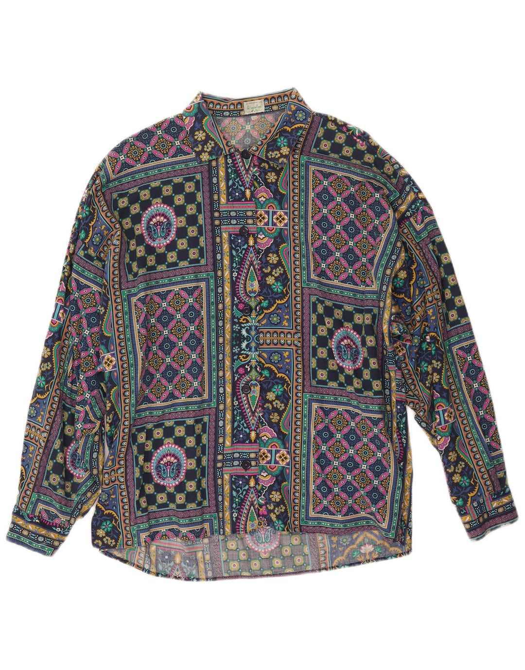 BENETTON Camisa Oversize Mujer IT 44 Medium Patchwork Multicolor