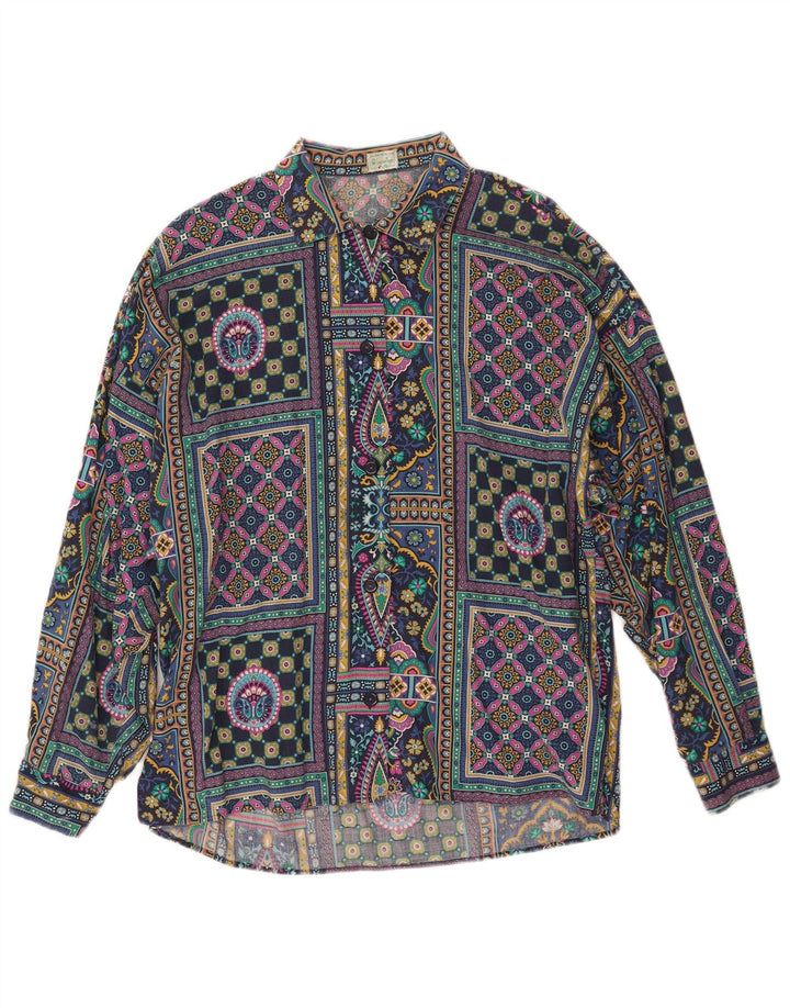 BENETTON Camisa Oversize Mujer IT 44 Medium Patchwork Multicolor