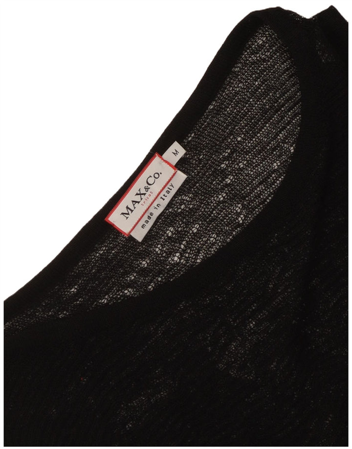 Max & Co. Top sin mangas transparente para mujer, talla 40, talla M, color negro