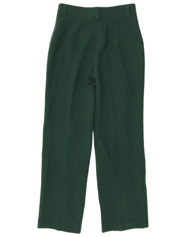 Zara Womens Straight Casual Trousers Medium W28 L32 Green Polyester