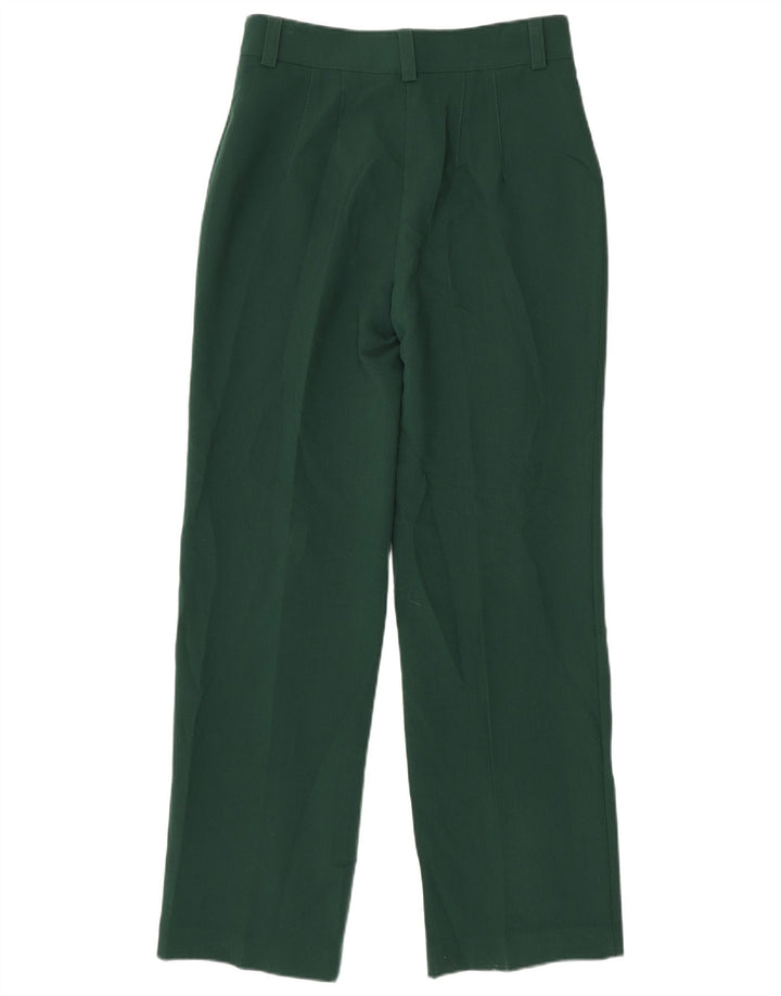 Zara Mujer Pantalón Casual Recto Mediano W28 L32 Verde Poliéster
