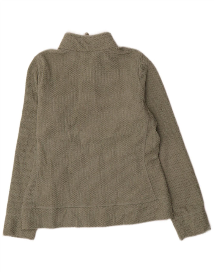 Marks & Spencer Sudadera con Cuello y Cremallera para Mujer UK 12 Medium Khaki