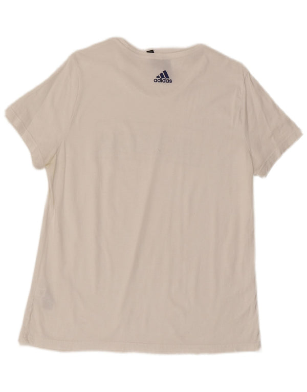 Adidas Camiseta Gráfica Mujer Top UK 20/22 XL Blanco Algodón