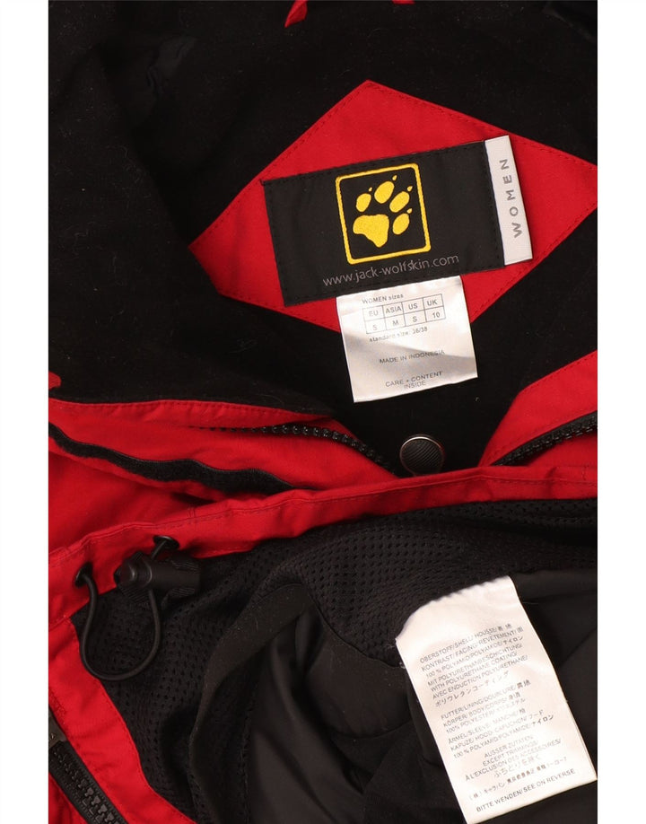 Jack Wolfskin Chaqueta cortavientos para mujer UK 10 Small Rojo Colorblock