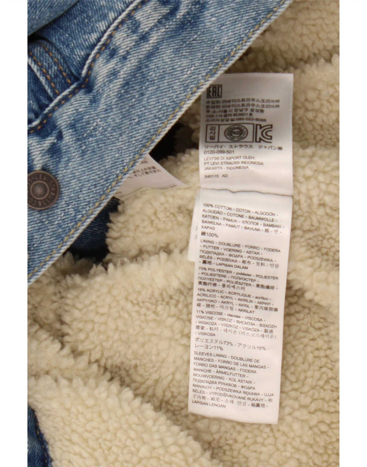Levi's Chaqueta vaquera Sherpa para hombre UK 44 2XL Algodón azul
