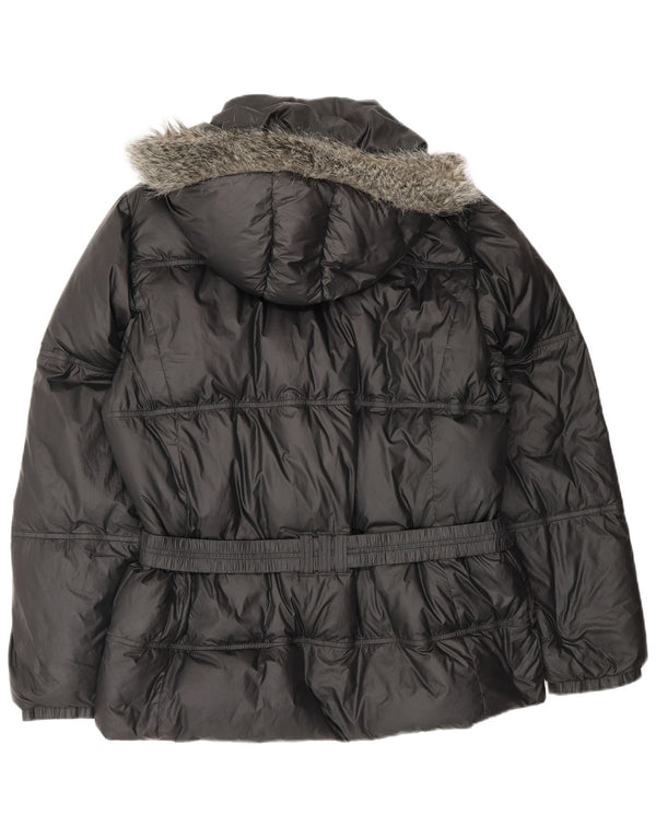 Adidas Chaqueta Acolchada Extragrande con Capucha para Mujer UK 40 XL Poliéster Negro