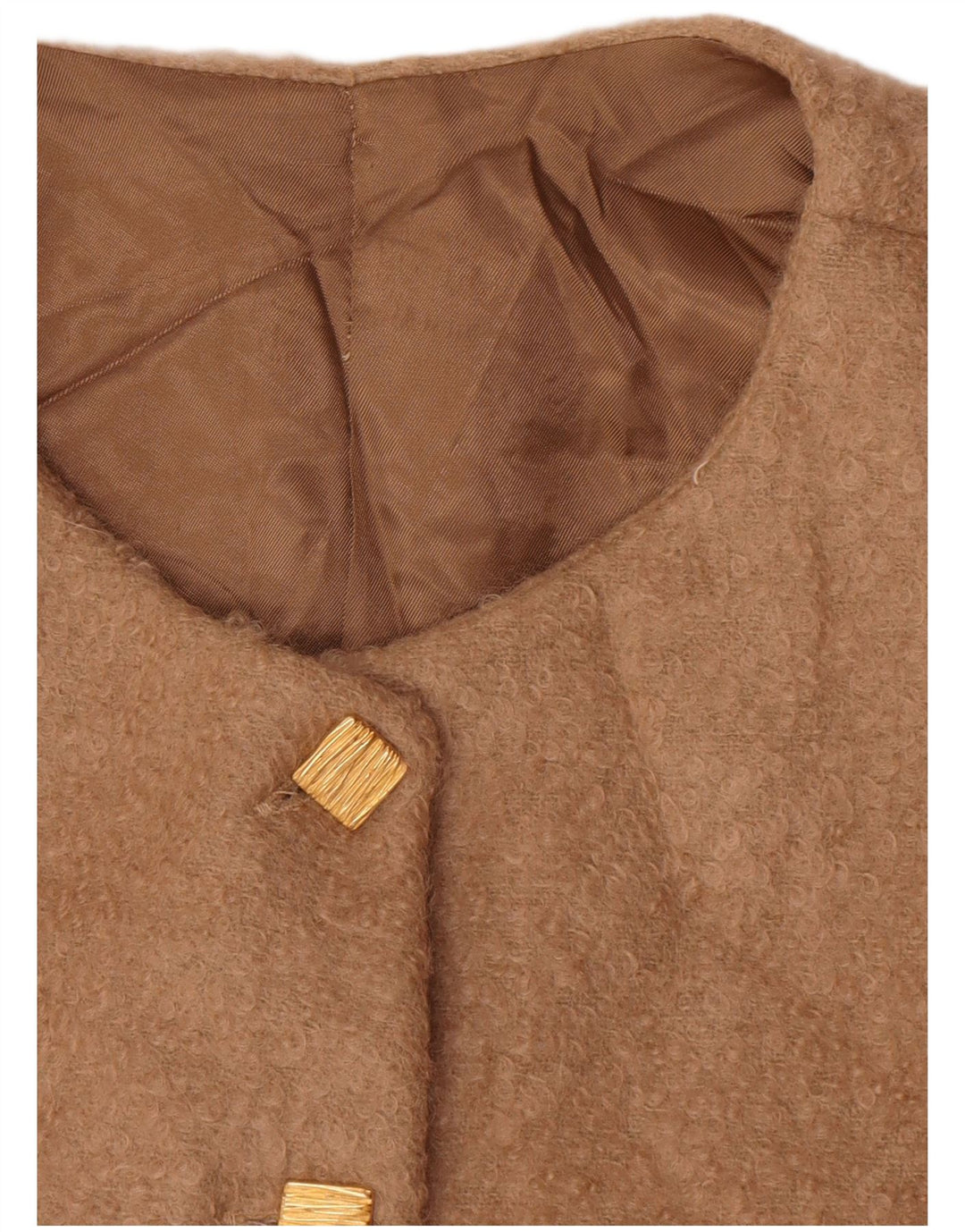 Vintage mujer 5 botones Blazer chaqueta Reino Unido 14 Medio Beige
