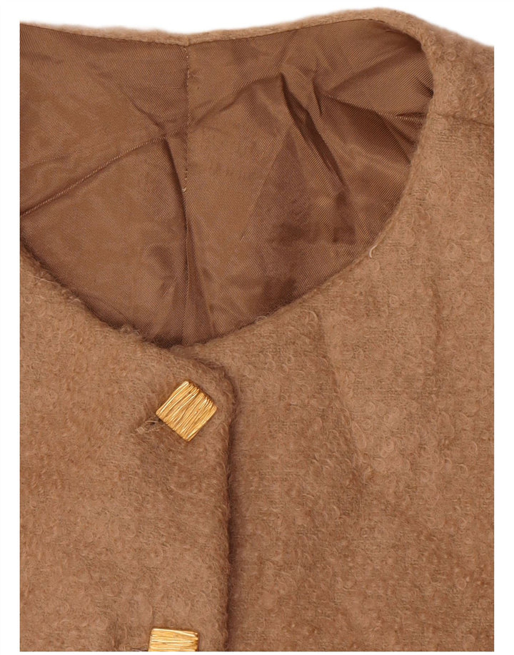 Vintage mujer 5 botones Blazer chaqueta Reino Unido 14 Medio Beige