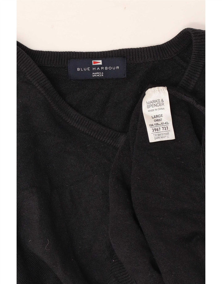Marks & Spencer Suéter Azul Marino con Cuello en V para Hombre Acrílico Azul Marino Grande