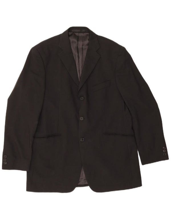 Marks & Spencer Chaqueta tipo blazer de 3 botones para hombre UK 42 Large Black New Wool