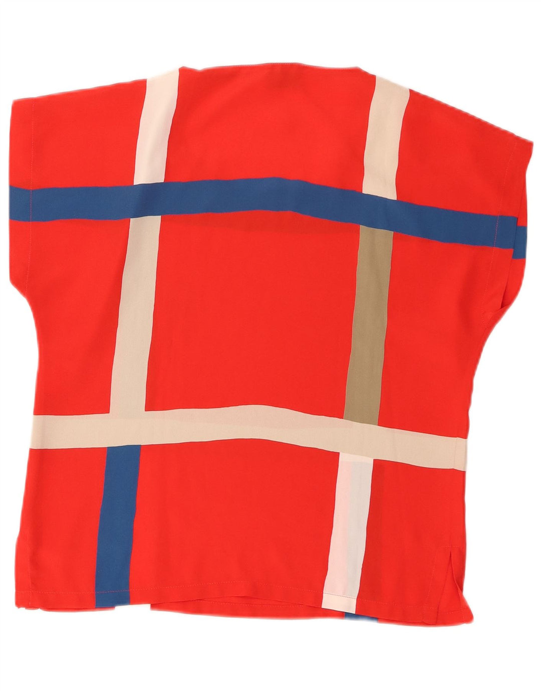 Ted Lapidus Blusa para mujer Top EU 38 Medio Rojo Cuadros Poliéster