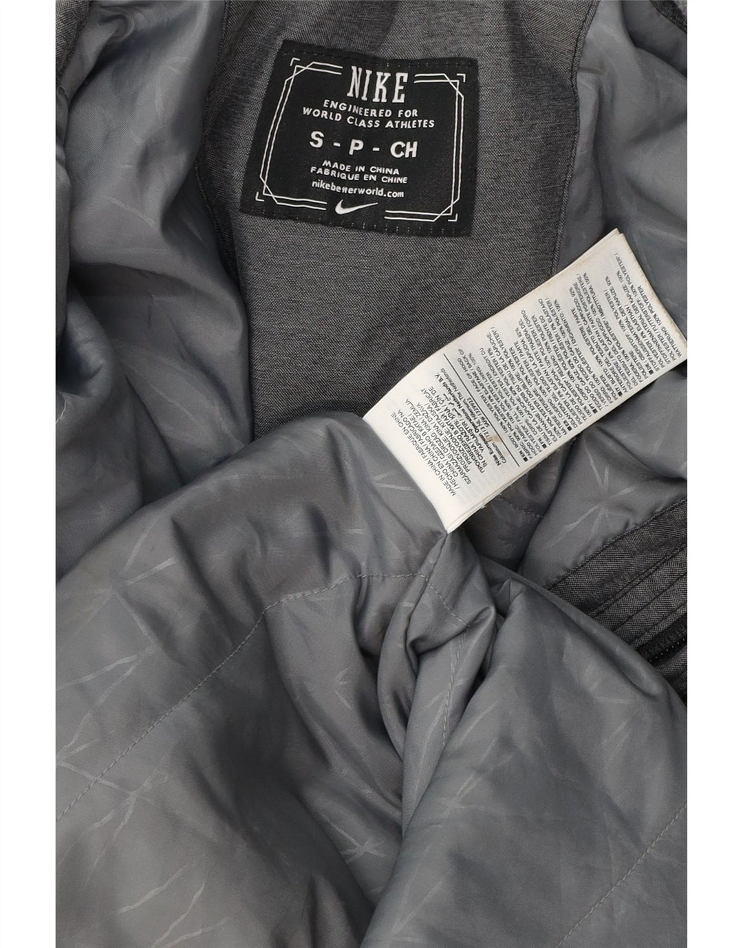 Nike Chaqueta cortavientos con capucha para hombre UK 36 Small Gris Colorblock Poliéster