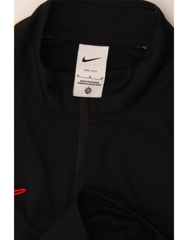 Nike Dri Fit - Chándal con cremallera y cuello para hombre, talla mediana, color negro
