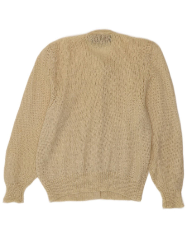 Beatrice Suéter Cárdigan para Mujer UK 10 Small Beige Mohair