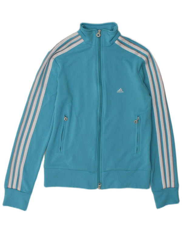 Adidas Mujer Chándal Top Chaqueta UK 12 Medio Azul Poliéster