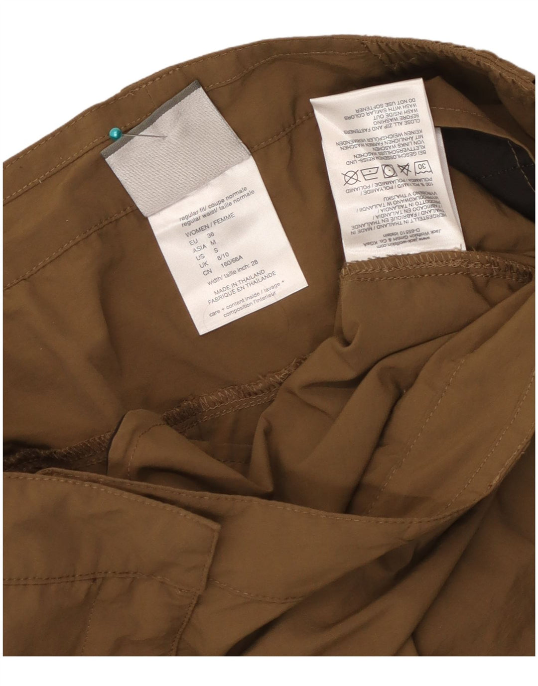 Jack Wolfskin Pantalones cortos cargo para mujer UK 8/10 Small W30 Beige Poliamida