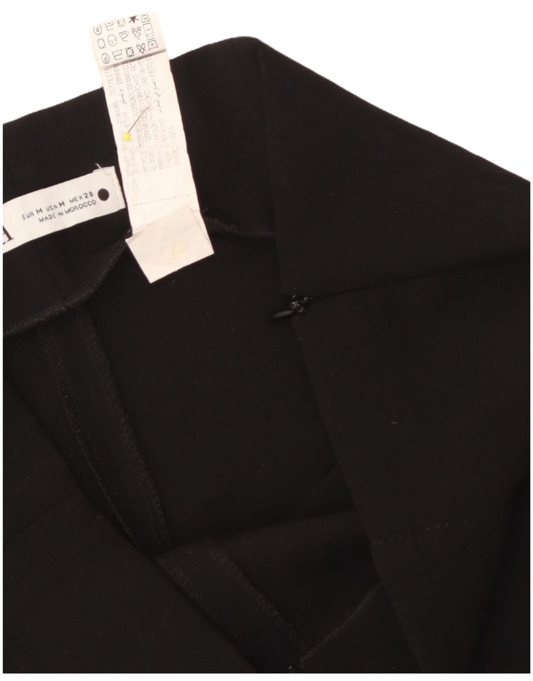Zara Mujer Pantalones Cortos De Pierna Ancha Medianos W30 L24 Poliéster Negro