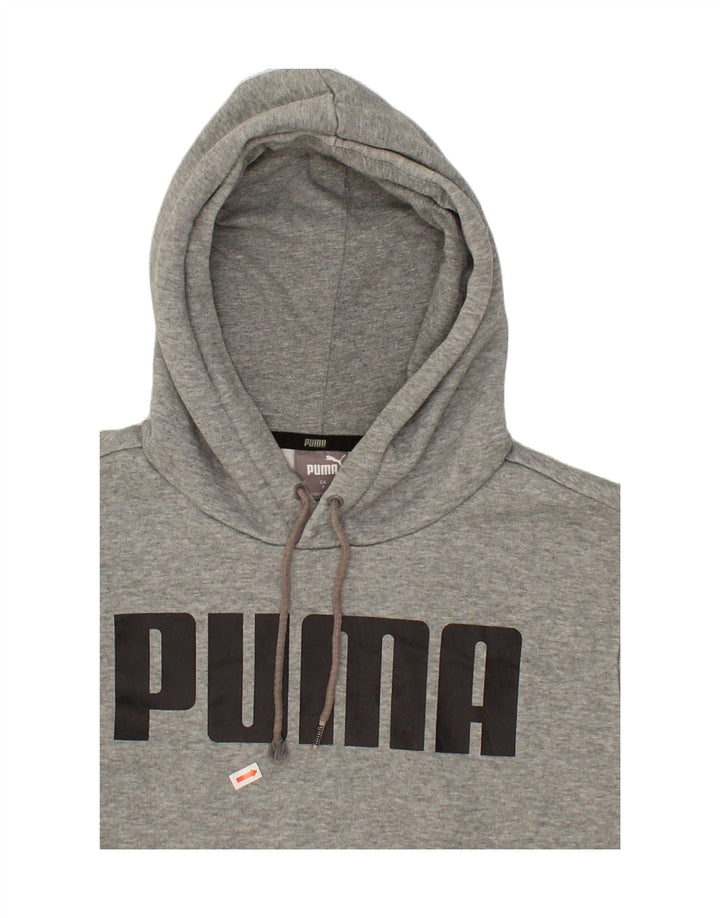 PUMA Mens Graphic Hoodie Jumper Small Grey Cotton Vintage Puma and Second-Hand Puma from Messina Hembry 