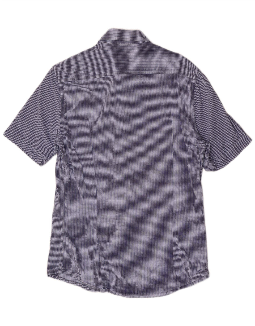 Camisa Kappa Hombre De Manga Corta Regular Fit Algodón A Cuadros Azul Pequeño