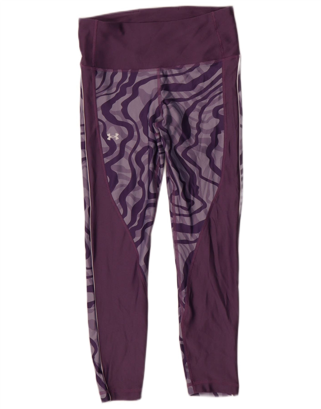 Under Armour Leggings con estampado abstracto Heat Gear para mujer, talla 44, color morado mediano