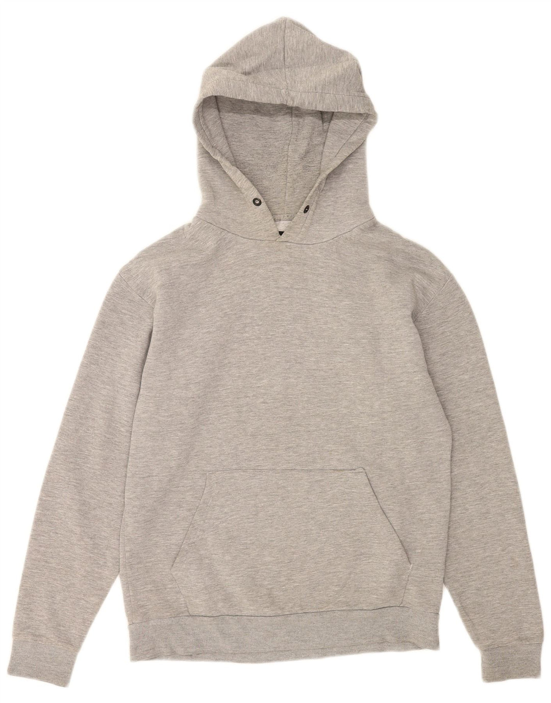 Zara Hombre Sudadera Con Capucha Jersey De Algodón Moteado Gris Medio