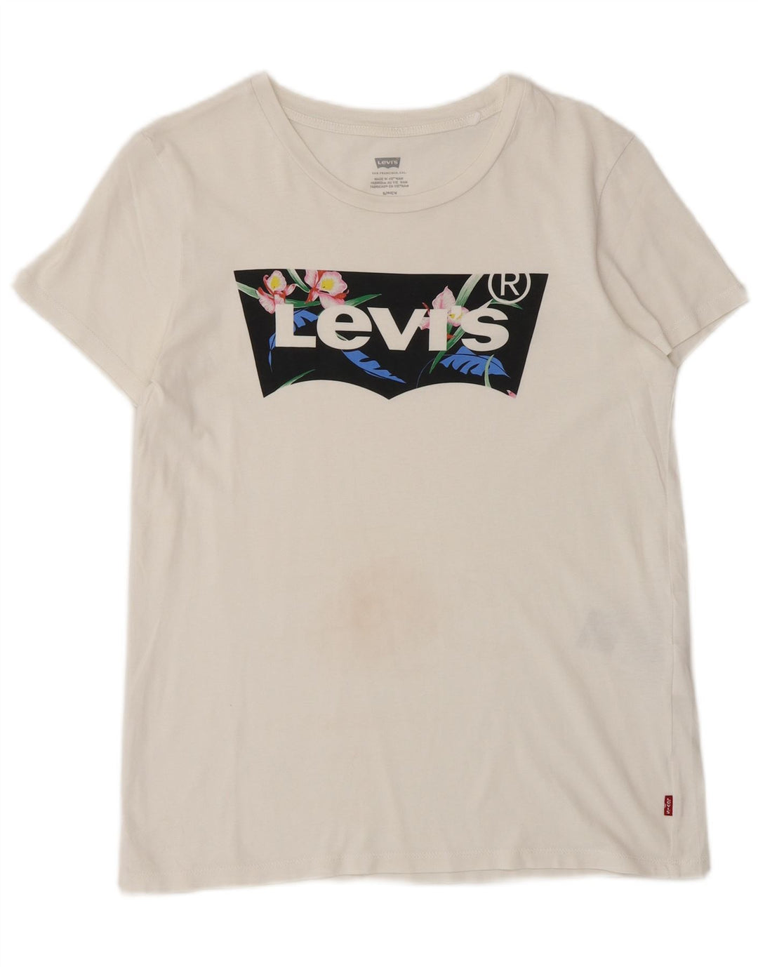 LEVI'S Camiseta gráfica para hombre Top Small White Cotton