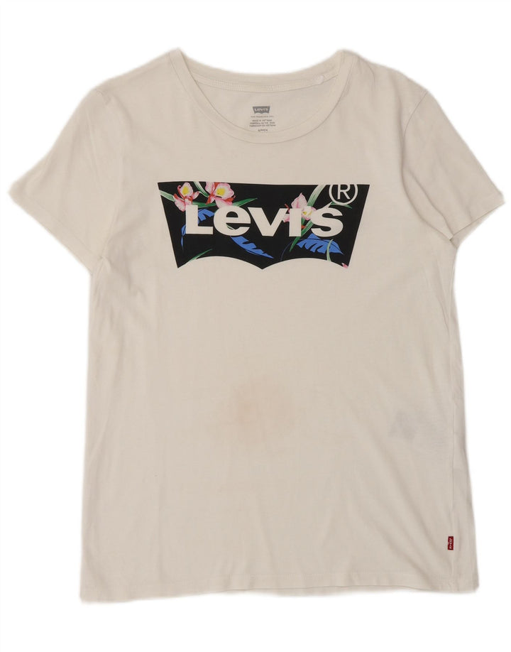 LEVI'S Camiseta gráfica para hombre Top Small White Cotton