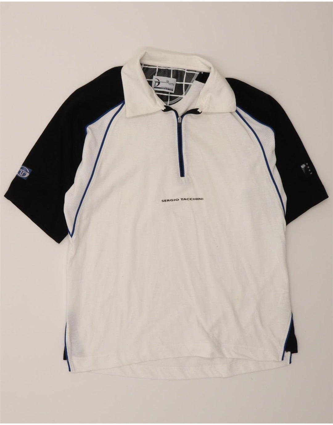 Sergio Tacchini Polo De Hombre Small Blanco Colorblock Algodón