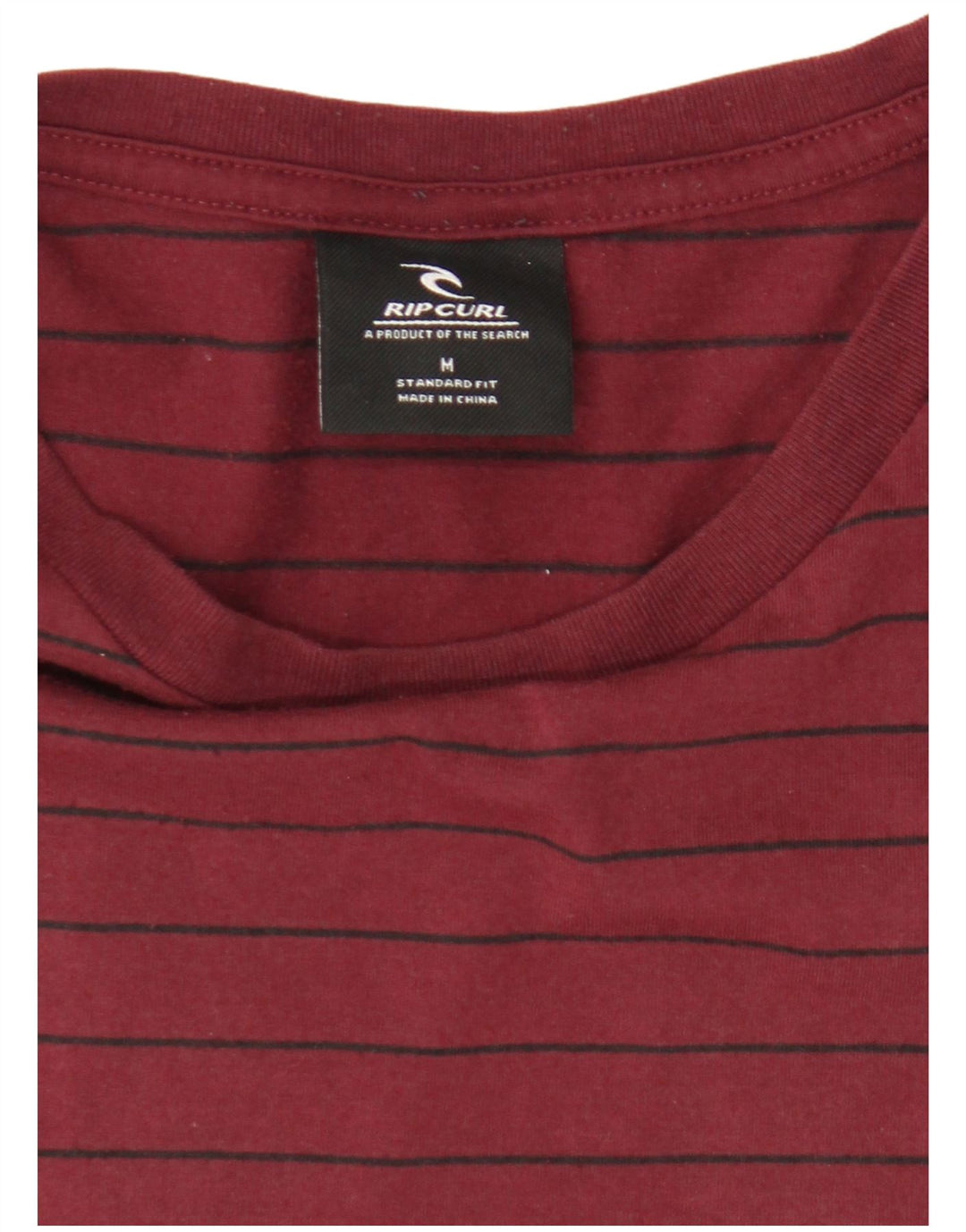 Rip Curl Hombre Camiseta Top Medium Borgoña Rayas