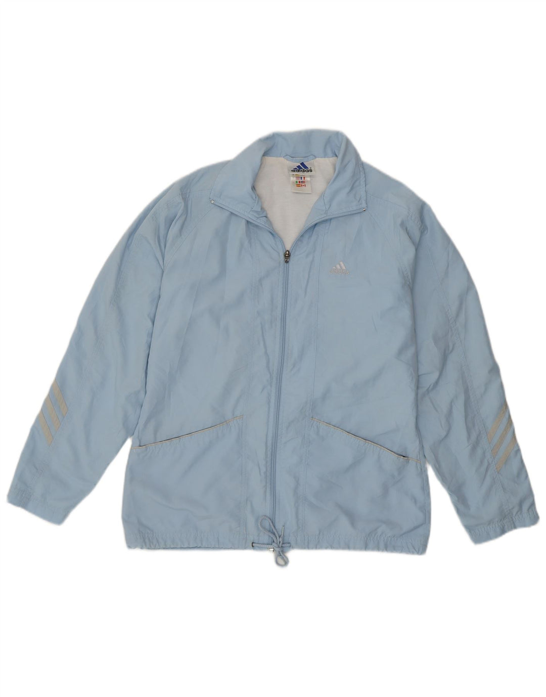 Adidas - Chaqueta impermeable para mujer, talla 40, poliéster azul pequeño